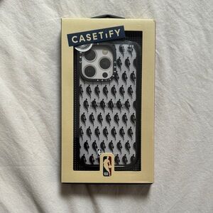 Casetify Black and White NBA logo iPhone 15 Pro case